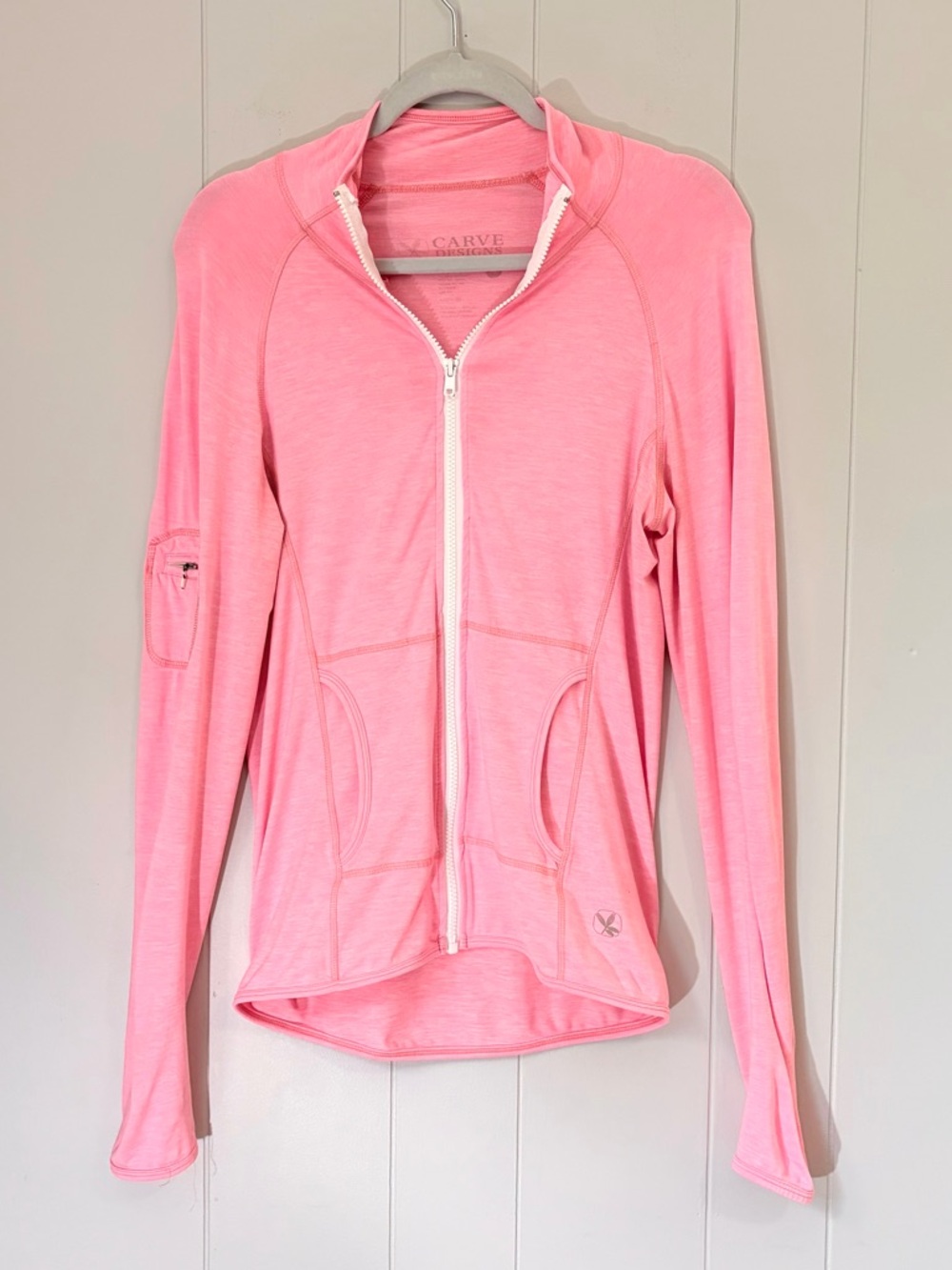Carve Designs Coral Pink Full Zip Jacket Swim Surf Sun Protection Pockets Small